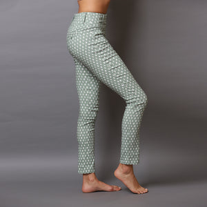 Super Stretch Pattern Mint Green Pants
